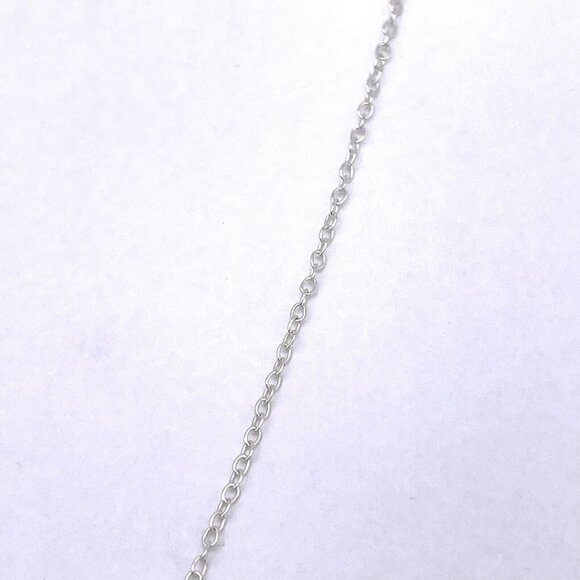 Diamond Gemstone Dangle Drop Pendant Chain Necklace 925 Sterling Silver 15.5" - Picture 4 of 4